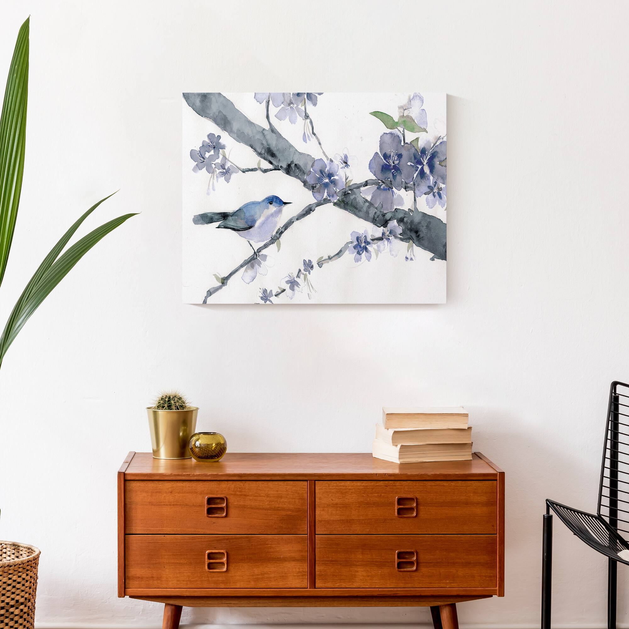 Cherry Blossoms And Birds 20" x 16" Canvas Wall Art